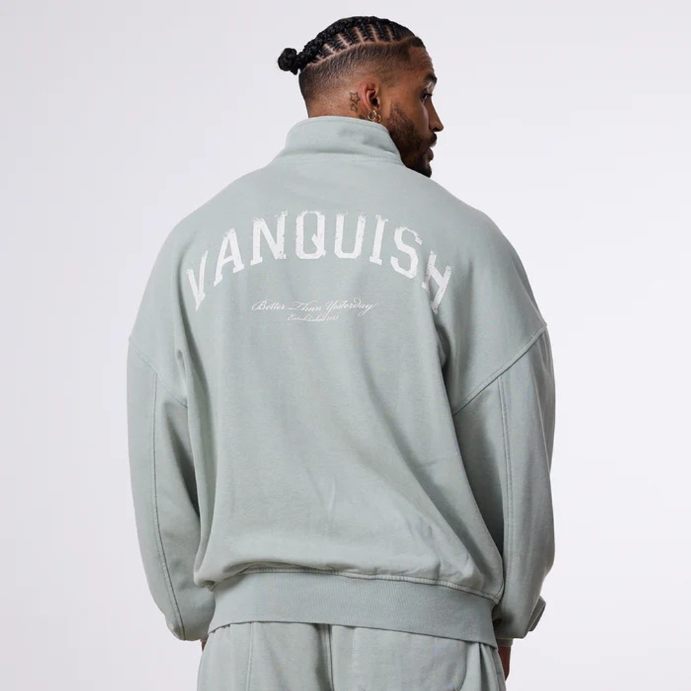 Толстовка VANQUISH Better Than Yesterday Zip Sweater Washed Green
