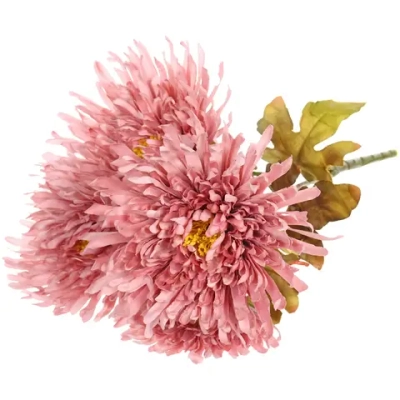 Искусственные цветы «Хризантема» 45см 5 цветков розовый