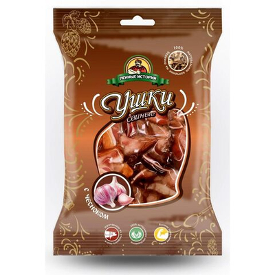 Копченые уши свиные "Чеснок"