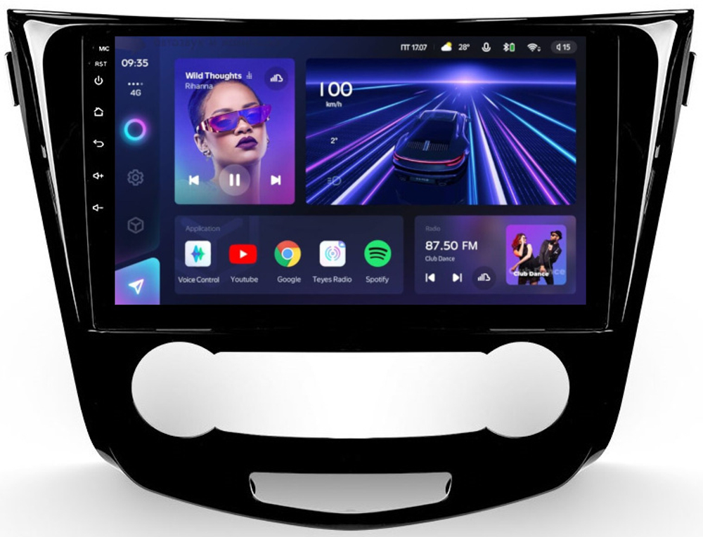 Магнитола для Nissan Qashqai 2014-2022 (кондиционер) - Teyes CC3 Android 10, ТОП процессор, 4/32 Гб, CarPlay, SIM-слот