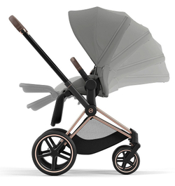 Коляска 3 в 1 Cybex Priam IV Rosegold complete и автокресло Cloud T i-Size Sepia Black Plus Mirage Grey