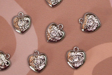 Подвеска сердце глаз мини 11х13 мм