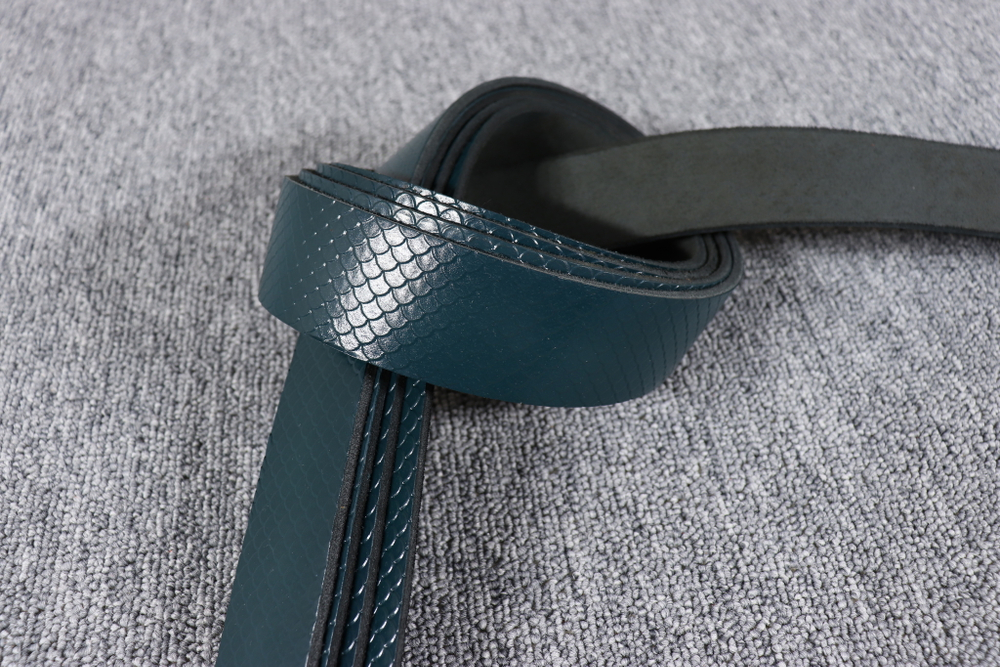 Ременная заготовка Темно-зеленная с лицевой отделкой + плита Черная мамба