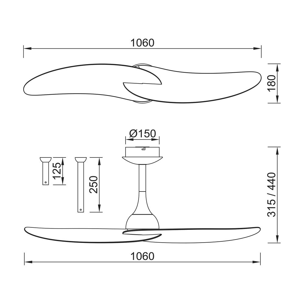 9039 Люстра-вентилятор IPANEMA II