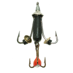 Мормышка Владимирская 66 "Стрекоза", с коронкой, 2 плавающих крючка + тройник со стразом, 3мм, 1.1гр (10шт/уп)