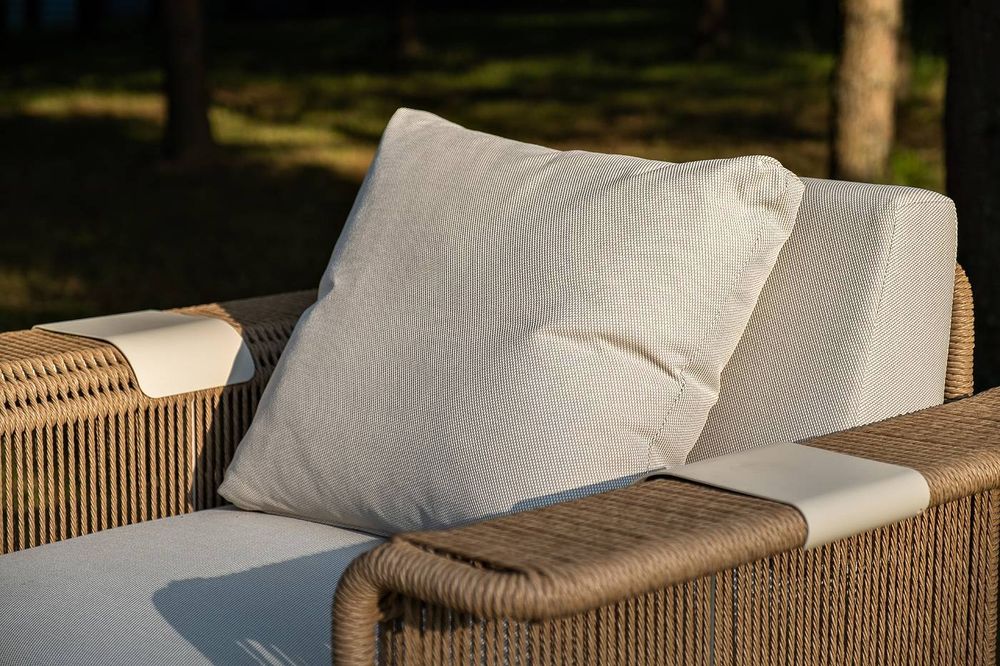 "Мальдивы" лаунж-зона из искусственного ротанга, цвет соломенный