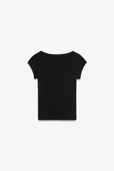 ZARA ФУТБОЛКА С КРУГЛЫМ ВЫРЕЗОМ, ЧЕРНЫЙ