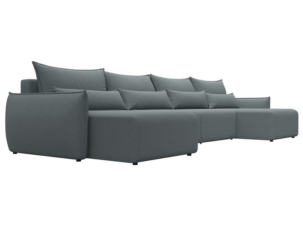 Диван П-образный Лига-051 НПБ Лонг РОГОЖКА Амур 07 серый