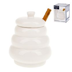 Медовница с ложкой " " 10*10*12см. v=380мл. (подарочная упаковка)