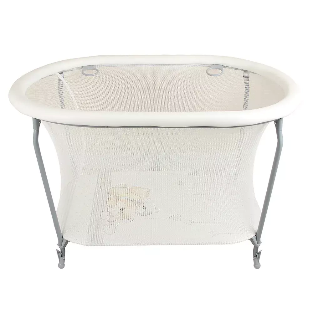 Манеж детский "Овал" коллекция Мишки (серый)