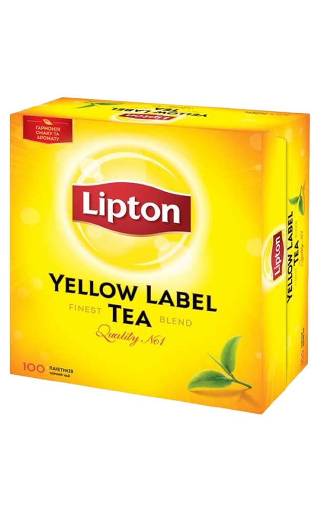 Чай черный Lipton Yellow label в пакетиках, 100 шт x 2 уп