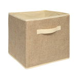 Короб-кубик для хранения "Лен", Д300 Ш300 В300, бежевый