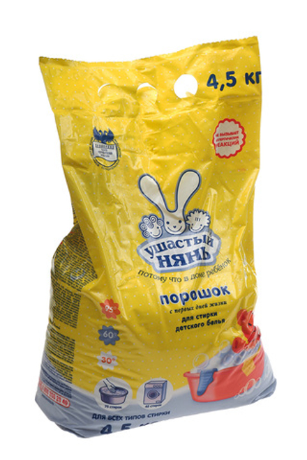 Стиральный порошок Ушастый нянь ассорти универсал для детского белья 4500г пакет Невская косметика