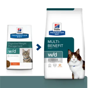 Ветеринарный сухой корм для кошек Hill's Prescription Diet w/d Multi-Benefit, для поддержания веса, с курицей