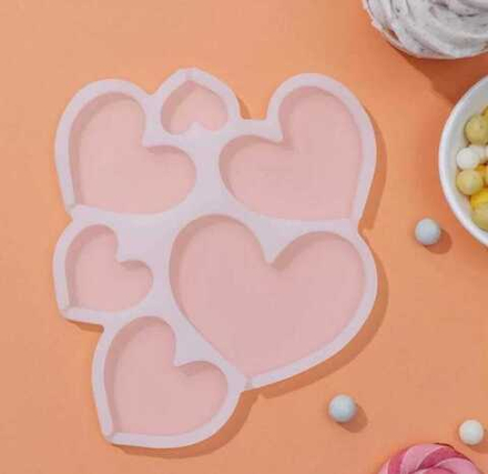 Форма силиконовая для леденцов "Сердечки"