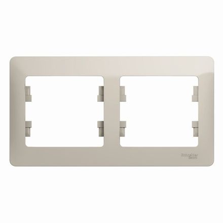 Рамка двухместная горизонтальная Systeme Electric Glossa Молоч