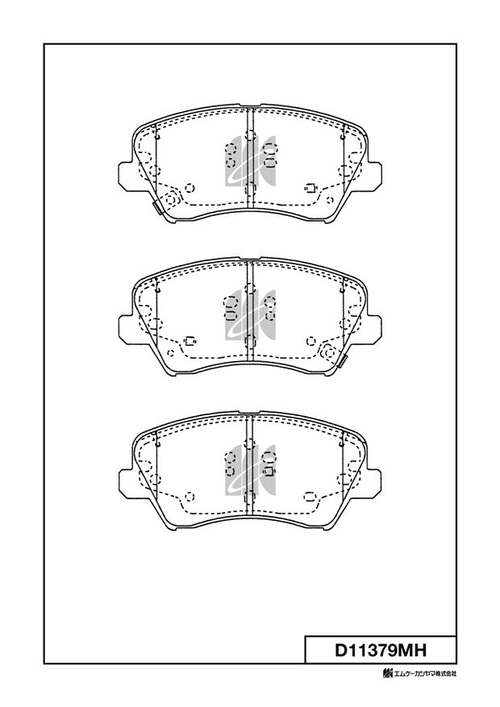 Дисковые тормозные колодки KASHIYAMA (противоскрипная пластина в компл.) D11379MH
