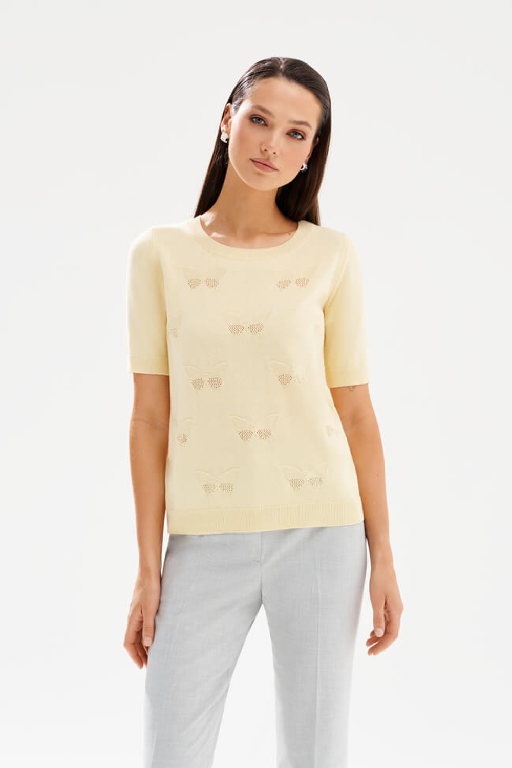 23533 Джемпер женский (пастельно-желтый)