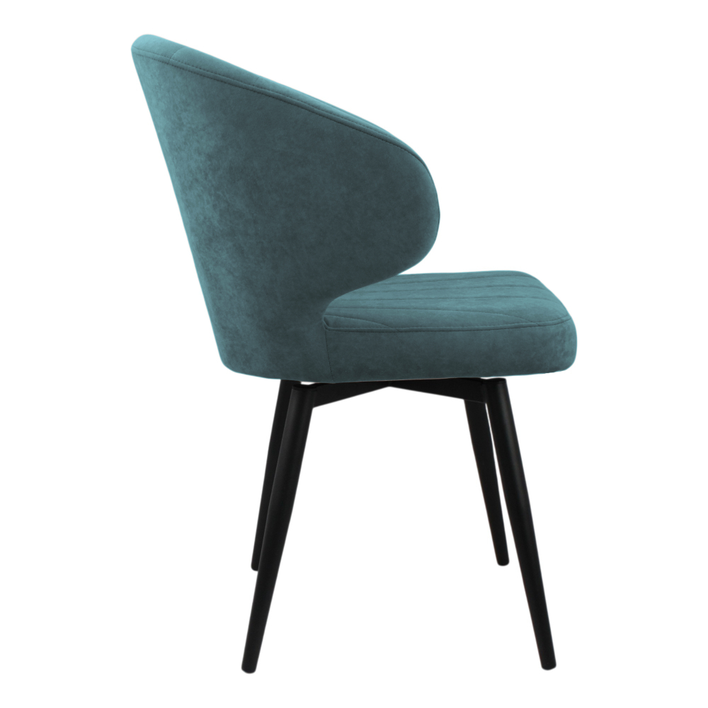 Стул поворотный "Милтон 360" (арт. 357П), велюр Бренди В10 зеленый, ножка круглая черная