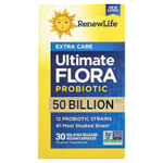 Renew Life, Ultimate Flora™, пробиотик, 50 млрд КОЕ, 30 веганских капсул с отсроченным высвобождением