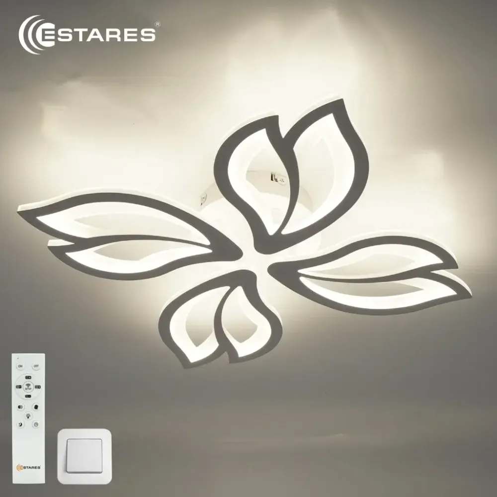 Управляемая светодиодная люстра ASTRA 80W 4F-APP-528x80-WHITE/WHITE-220-IP20