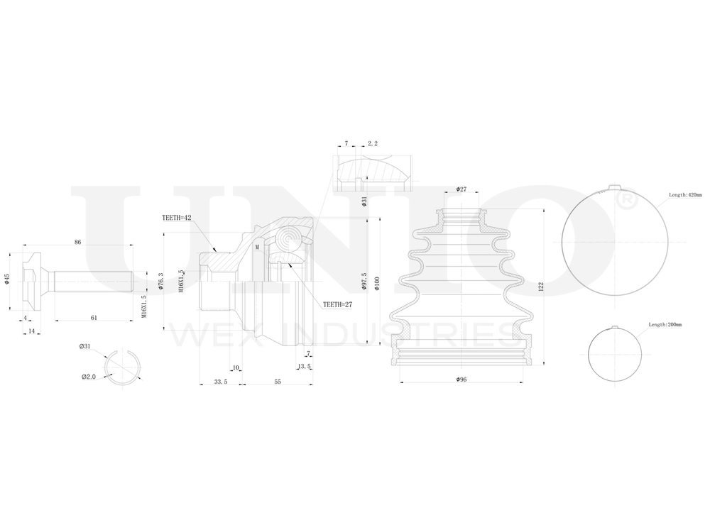 ШРУС внешний UNIO CVJ-20090