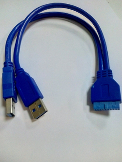 USB 3.0 (x2) - 20pin (f) кабель внутренний встраиваемый 30 см раздельные штекеры