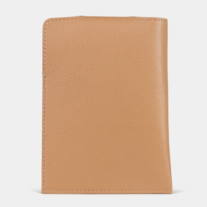 Обложка-кармашек для паспорта London из кожи сафьяно, цвета кэмел