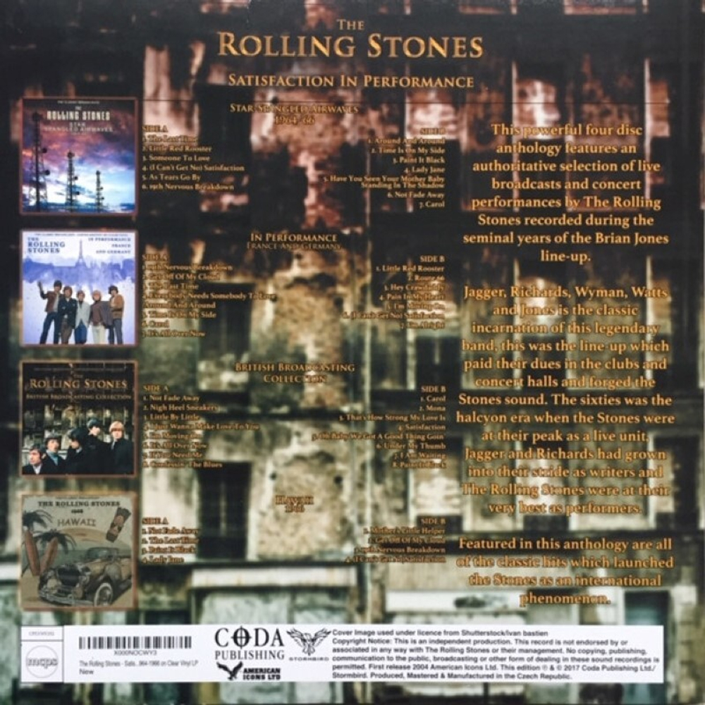 The Rolling Stones / Satisfaction in Performance (The Legendary Broadcasts)(Clear Vinyl)(4LP)