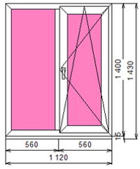 Пластиковое окно 1400 х 1120 ТермА Эко