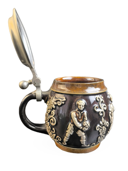 Кружка пивная (керамика с оловянной крышкой) Германия