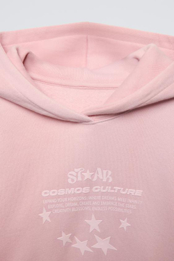 ZARA ХУДИ С НАДПИСЬЮ, РОЗОВЫЙ