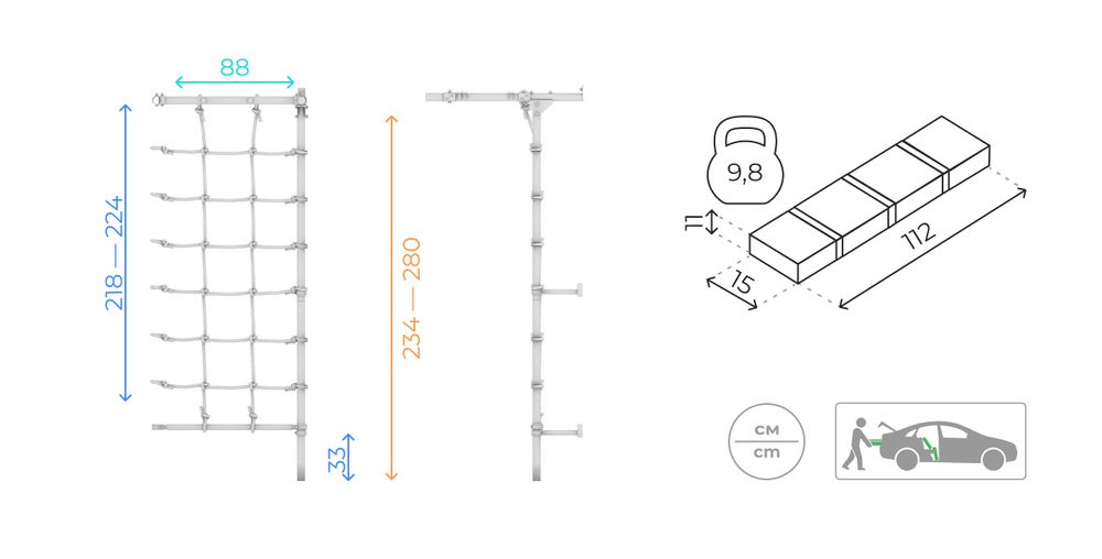 ROMANA Доп24 Комплект пристенный. Стойка дополнительная с рукоходом