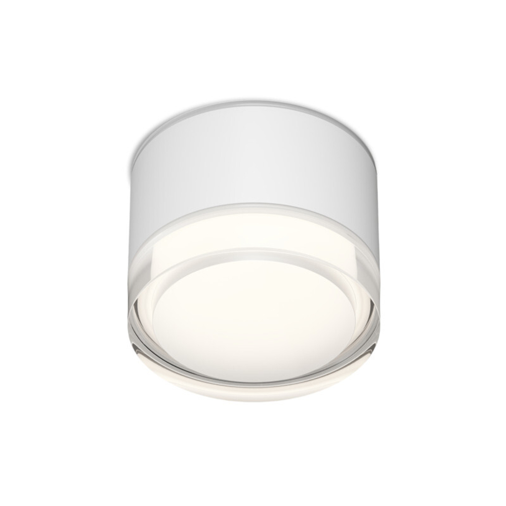 Накладной влагостойкий светильник AQUA, GX53, до 15 Вт, LED, IP44, белый, алюминий, акрил