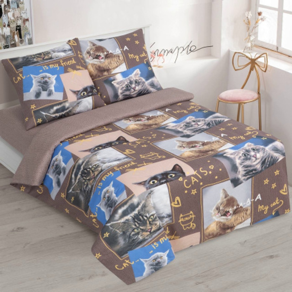 Комплект постельного белья "IS. ЗАМУРЧАТЕЛЬНАЯ ЖИЗНЬ", бязь Премиум, 100% хлопок.