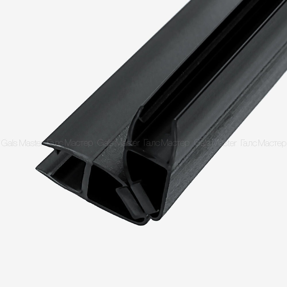 купить Уплотнитель магнитный черный на стекло 8 мм, угол 90°/180°, 2 метра (1 штука)