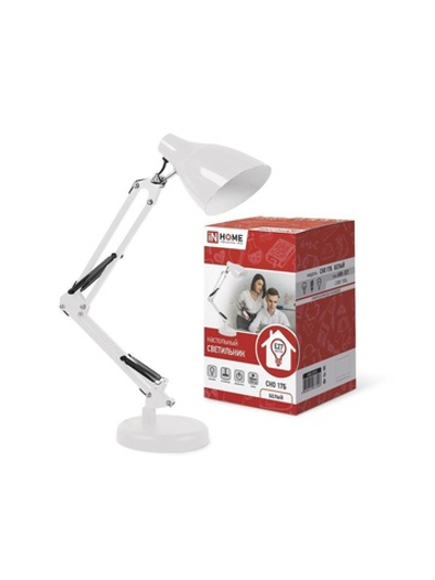 Светильник настольный СНО 17Б 60Вт E27 230В под лампу на основании бел. (кор.) IN HOME 4690612037226