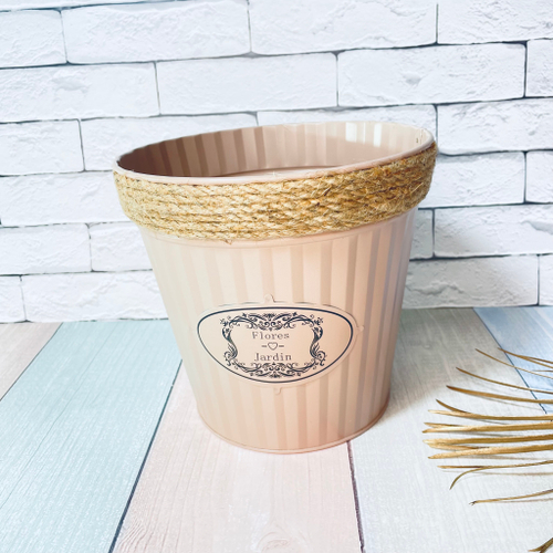 Кашпо "Ведро" для цветов металлическое "Flowers jardin" Коричневое