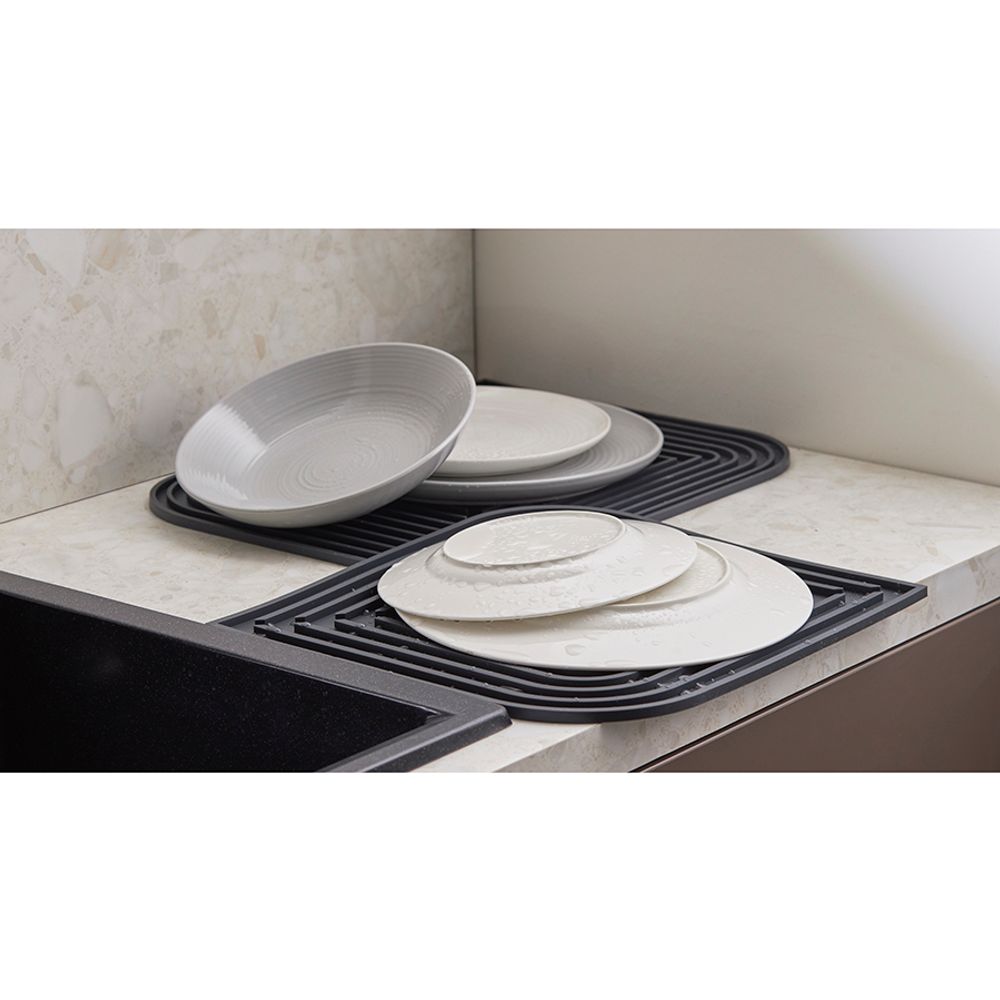 Коврик для сушки посуды Dry Flex, 34,5х31,5 см, графит
