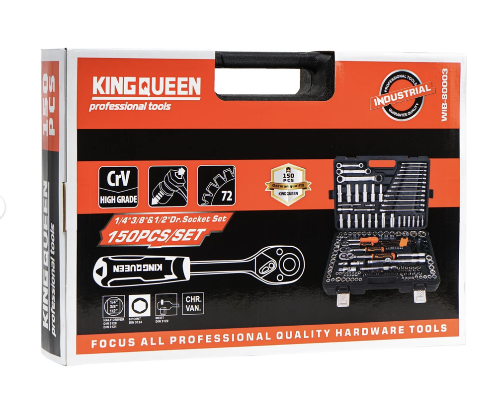 Набор инструментов KINGQUEEN 150 предметов, 72 зуба WIB-80003 Оптом