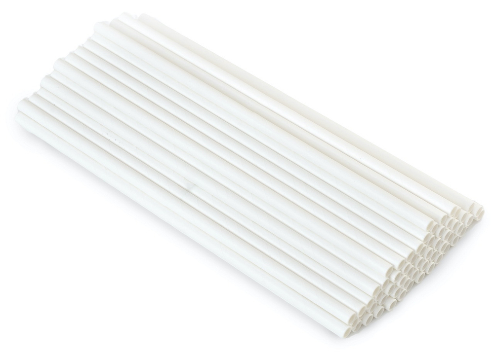 Трубочки бумажные Белые 19,5см 10 шт.