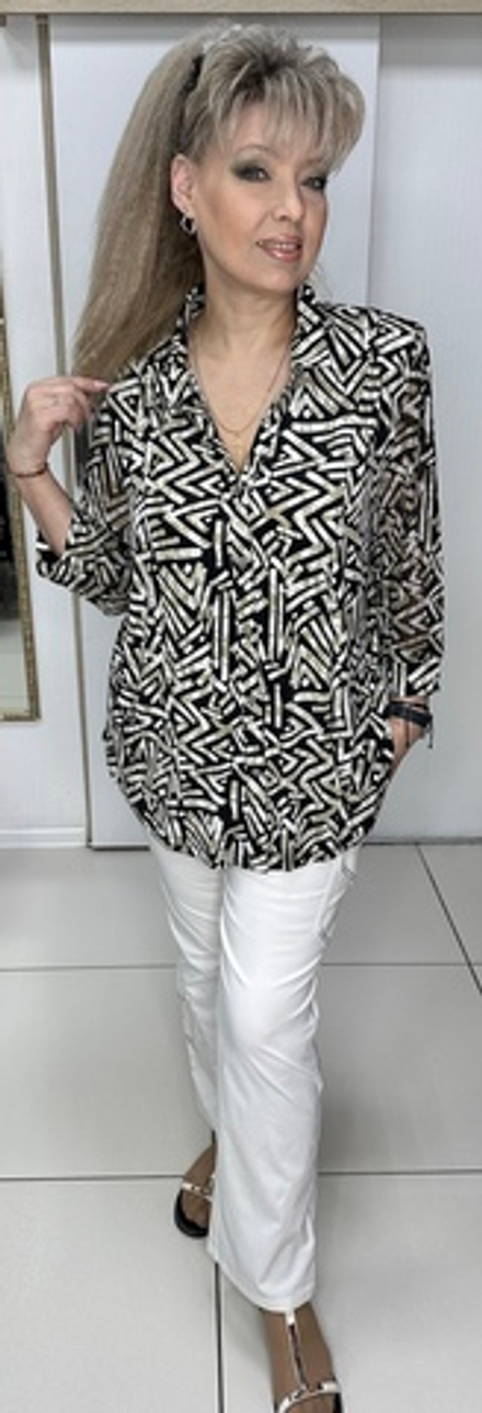 Рубашка-туника с принтом "соломка"