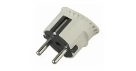 Вилка плоская V5 с/з 16 А прямой ввод белая Б0019192