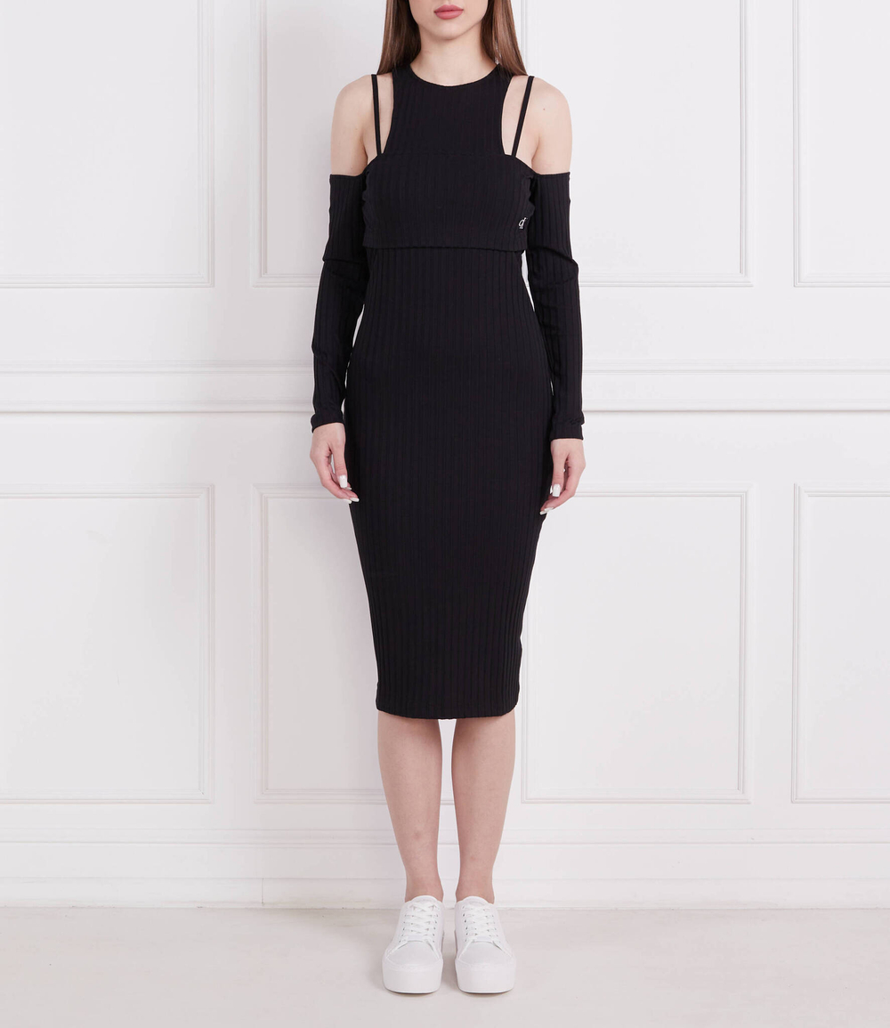 Платье RIB DOUBLE LAYER CALVIN KLEIN JEANS - черный(J20J220746)