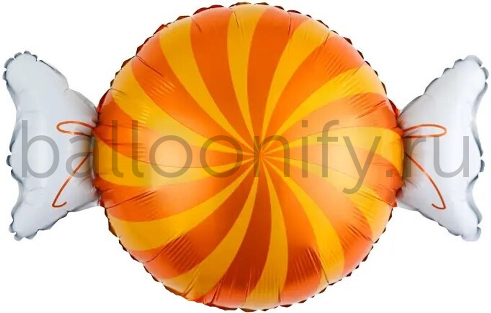 Шар (30''/76 см) Фигура, Конфета, Оранжевый/Желтый, 1 шт.