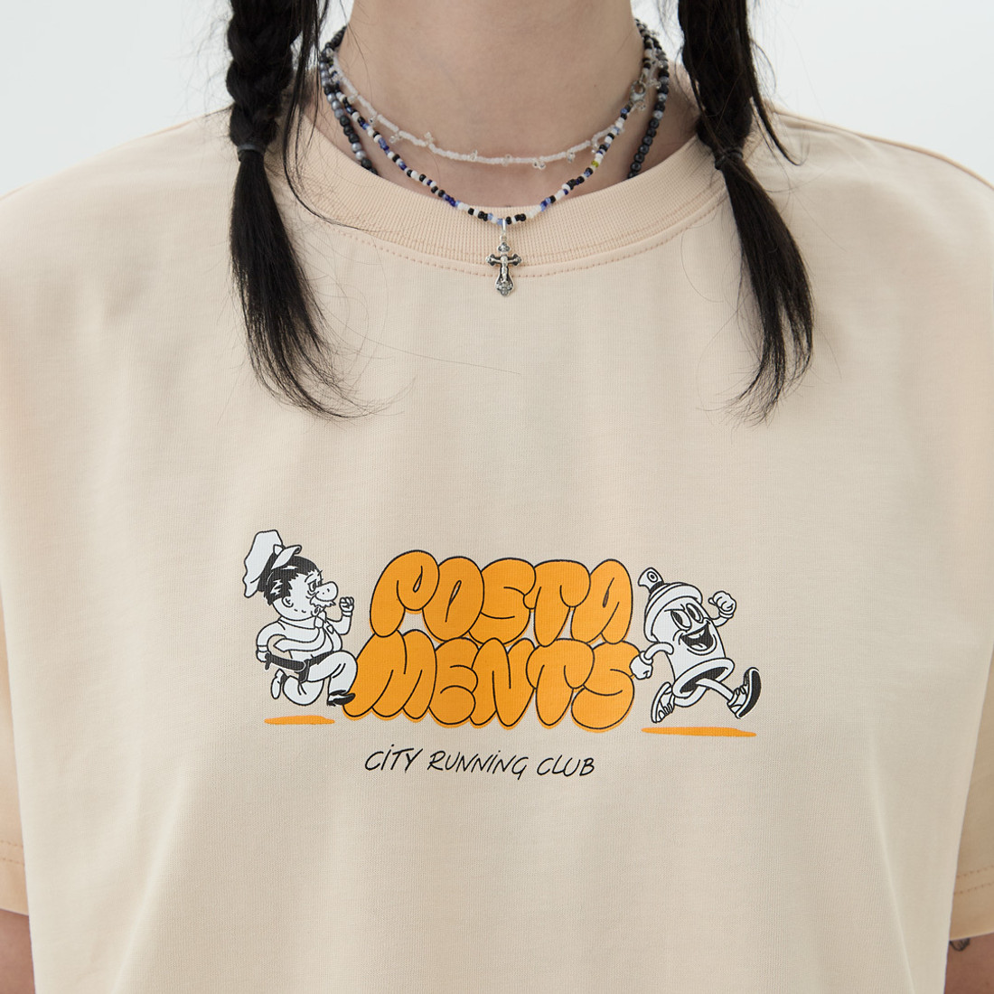 Футболка Postaments Running Club (beige)