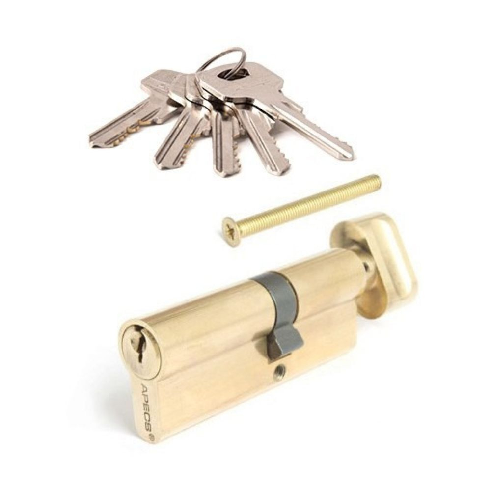 Личинка замка двери Apecs, SC-80(35C/45)-C-G (SC-80(35/45)-Z-C-G), 9059, 80 мм, с заверт, золото