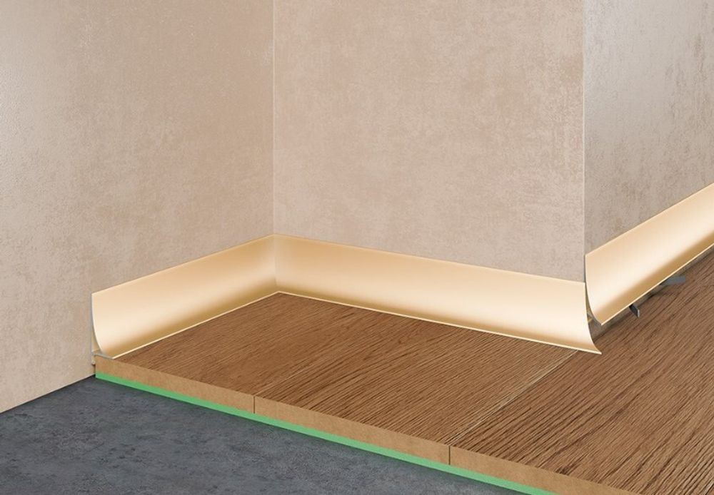 Щелевой плинтус Pro Design Corner L 584 шампань, 2700x15,5x30 мм