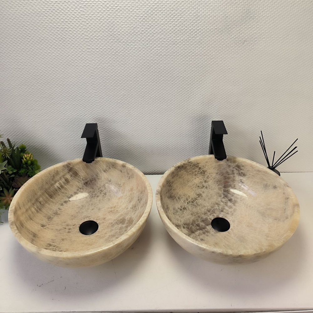 Раковина из оникса ПАРА! Bowl Grey TinLip BO-62977 45*45*17 42