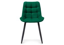 Стул на металлокаркасе Челси велюр зеленый / черный